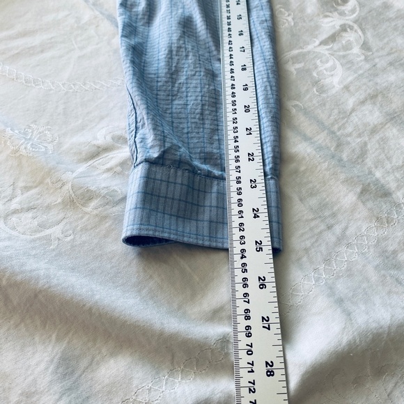 DKNY Men's Blue Rectangle Check Print Long Sleeve Button Up Shirt Size‎ XL - Picture 10 of 12